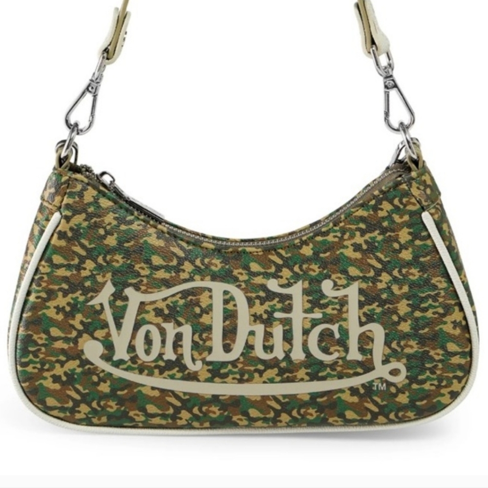 Von Dutch Brown and Tan Shoulder Bag